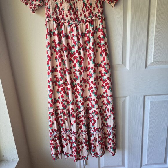 Betsey Johnson Red and White Floral Maxi Dress - Picture 7 of 13